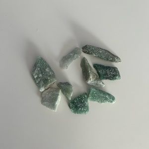 9 green aventurine raw crystals